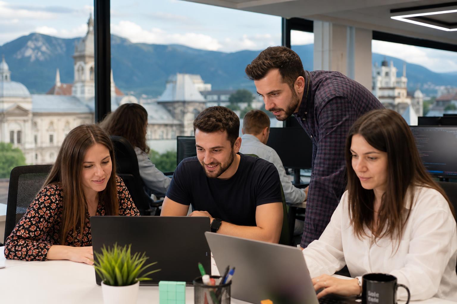 Delta Software team collaborating on a project